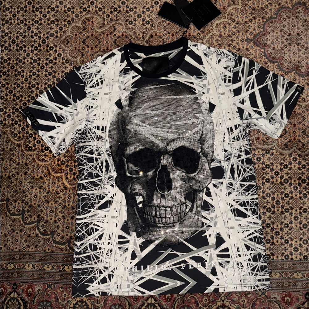 Philipp Plein Monochrome Skull T-Shirt